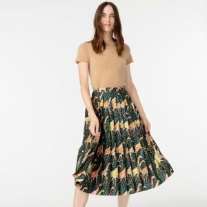 NWOT J Crew Pleated midi skirt in giraffes
